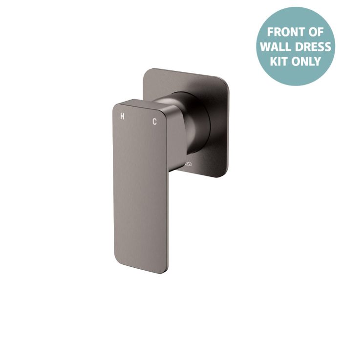 fienza Tono Wall Mixer Dress Kit Gun Metal Square Plate