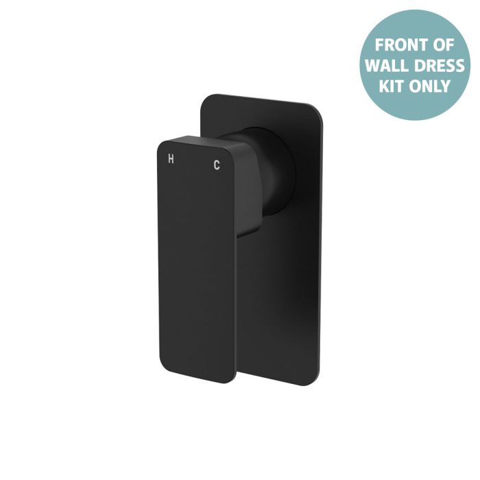 fienza Tono Wall Mixer Dress Kit Matte Black Rectangular Plate