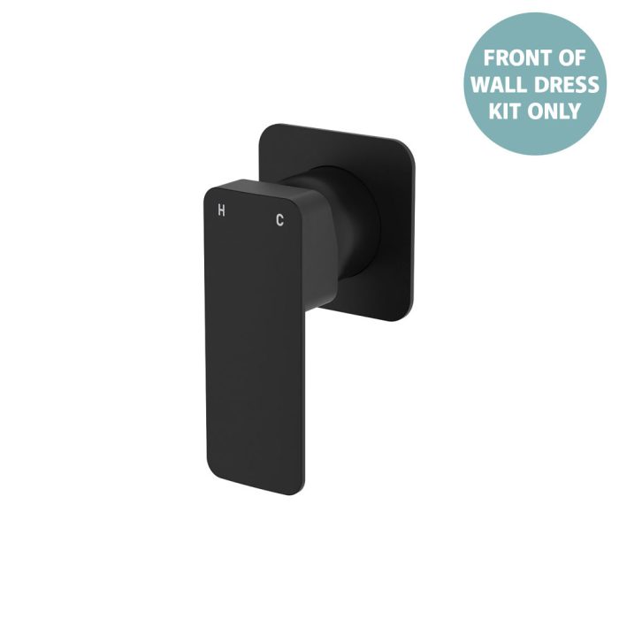 fienza Tono Wall Mixer Dress Kit Matte Black Square Plate