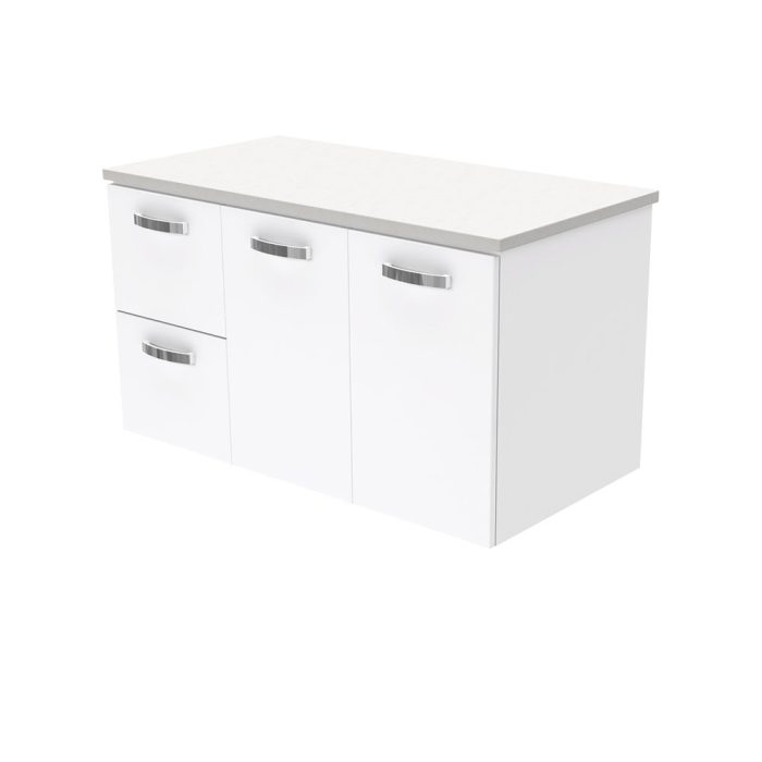 fienza UniCab 900 Wall-Hung Cabinet Left Hand Drawers