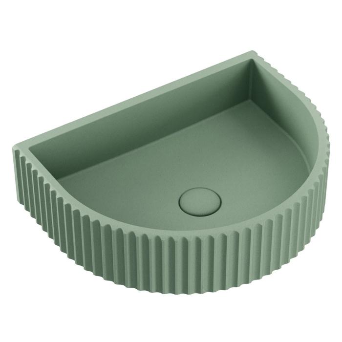 fienza Valentina Fluted Arch Concrete Wall Basin Sage