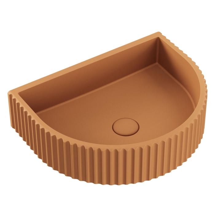 fienza Valentina Fluted Arch Concrete Wall Basin Tuscan