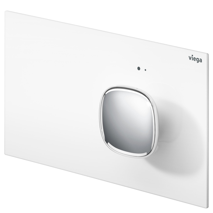 fienza Viega Visign More 202 Electronic Flush Plate with LED Lamps White and Chrome