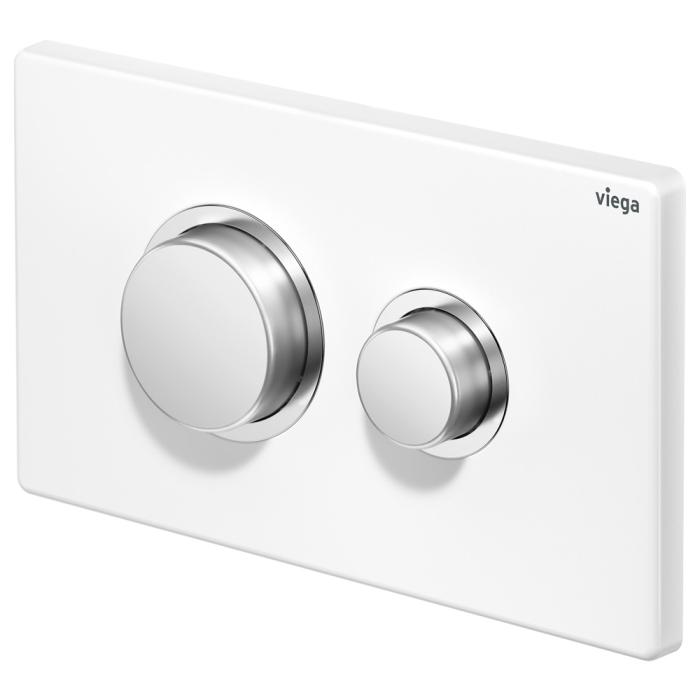 fienza Viega Visign Public 11 Raised Button Flush Plate White and Chrome