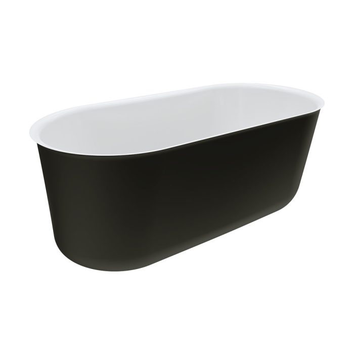 fienza Windsor Freestanding Acrylic Bath 1500mm Matte Black