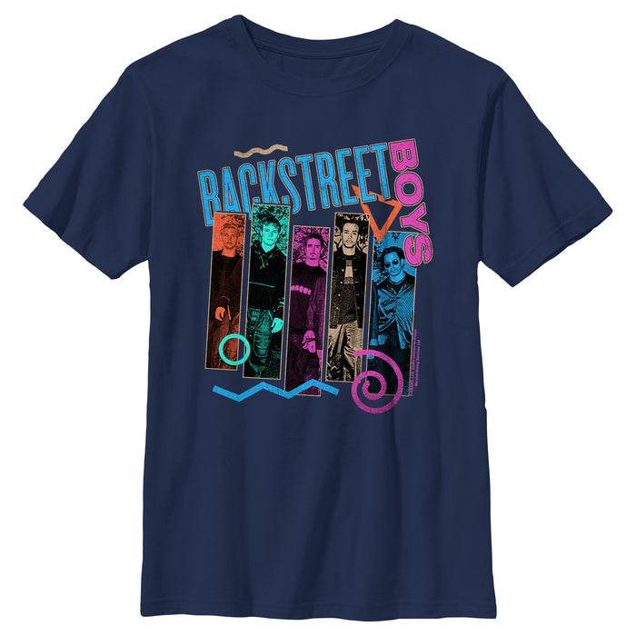 fifth sun Boy's Backstreet Boys Member Photo Stripes T-Shirt