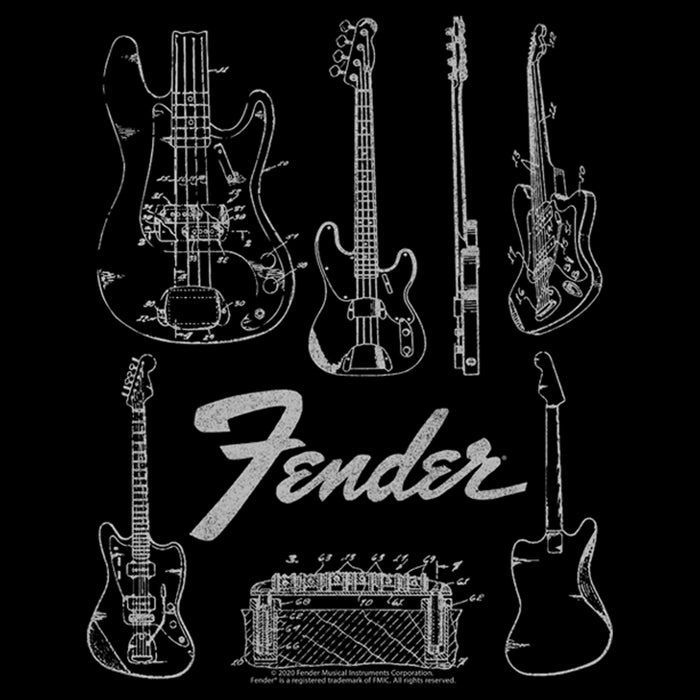 Fifth Sun Boy's Fender Guitar Chart Pull Over Hoodie