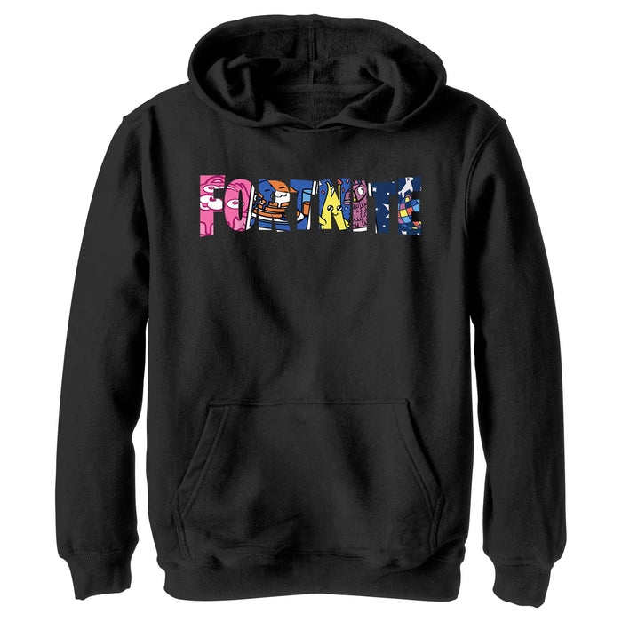 fifth sun Boy's Fortnite Classic Logo Character Fill Pull Over Hoodie