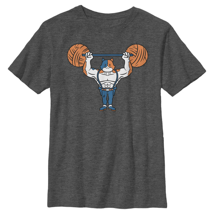 fifth sun Boy's Fortnite Yarn Lifter Meowscles T-Shirt