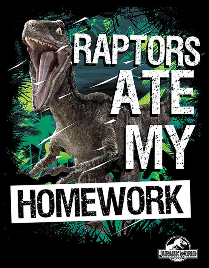 Fifth Sun Boy's Jurassic World Raptors Ate My Homework T-Shirt