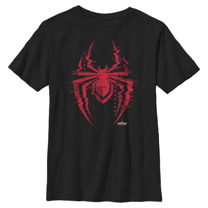 fifth sun Boy's Marvel Spider-Man: Miles Morales Glitch Logo T-Shirt