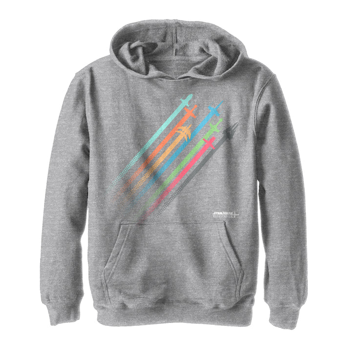 Fifth Sun Boy's Star Wars Resistance Rainbow Ship Streaks Pull Over Hoodie