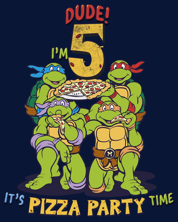 Fifth Sun Boy's Teenage Mutant Ninja Turtles 5th Birthday Pizza Party T-Shirt