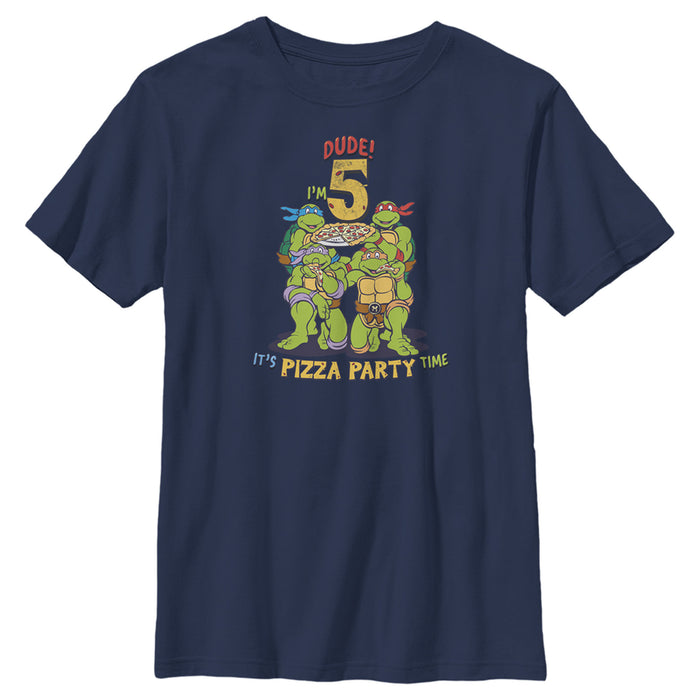 Fifth Sun Boy's Teenage Mutant Ninja Turtles 5th Birthday Pizza Party T-Shirt