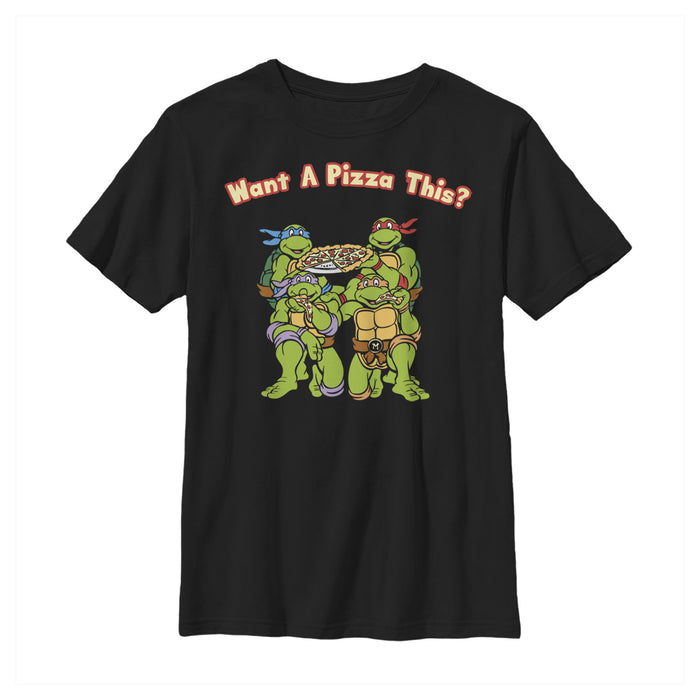 fifth sun Boy's Teenage Mutant Ninja Turtles Want a Pizza This? T-Shirt
