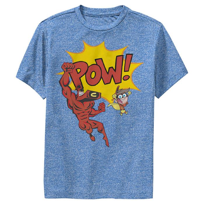 fifth sun Boy's The Fairly OddParents Adventures of Crimson Chin & Cleft Boy Chin Wonder Performance Tee