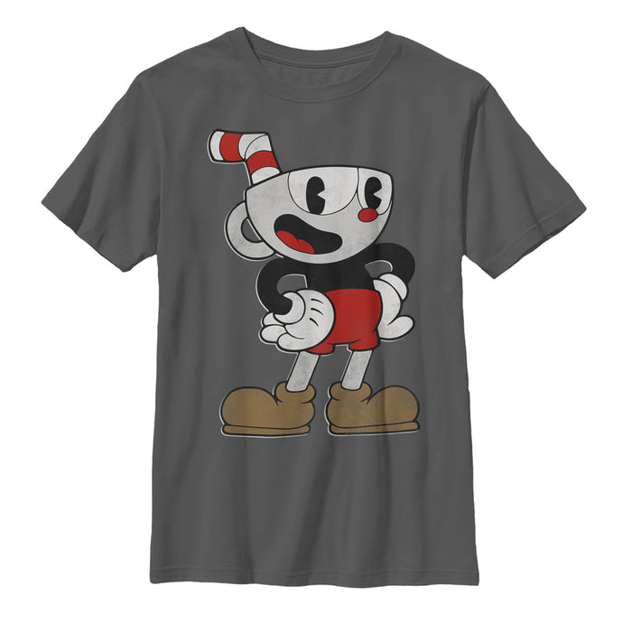 Fifth Sun Boy's Cuphead Happy Pose T-Shirt