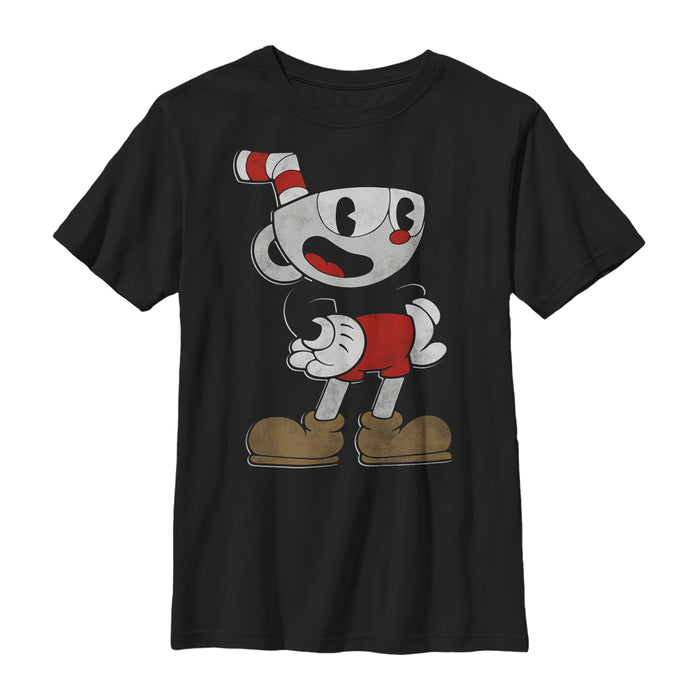 fifth sun Boy's Cuphead Happy Pose T-Shirt
