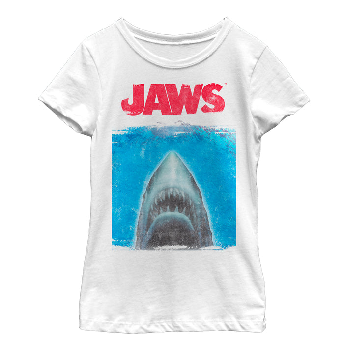 fifth sun Girl's Jaws Shark Movie Poster T-Shirt