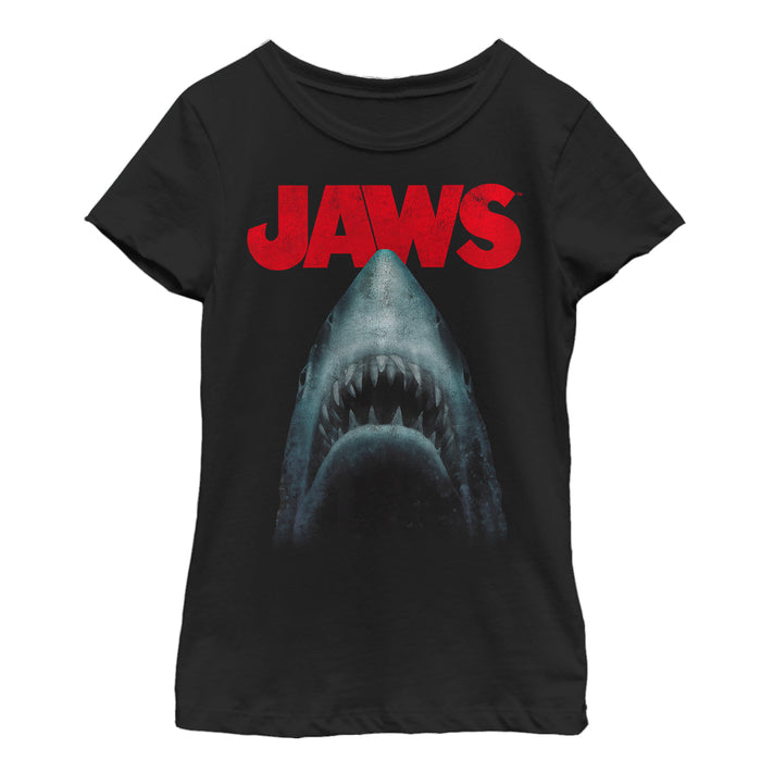 fifth sun Girl's Jaws Shark Teeth Poster T-Shirt