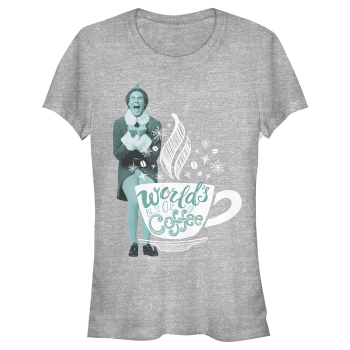 fifth sun Junior's Elf World's Best Coffee T-Shirt