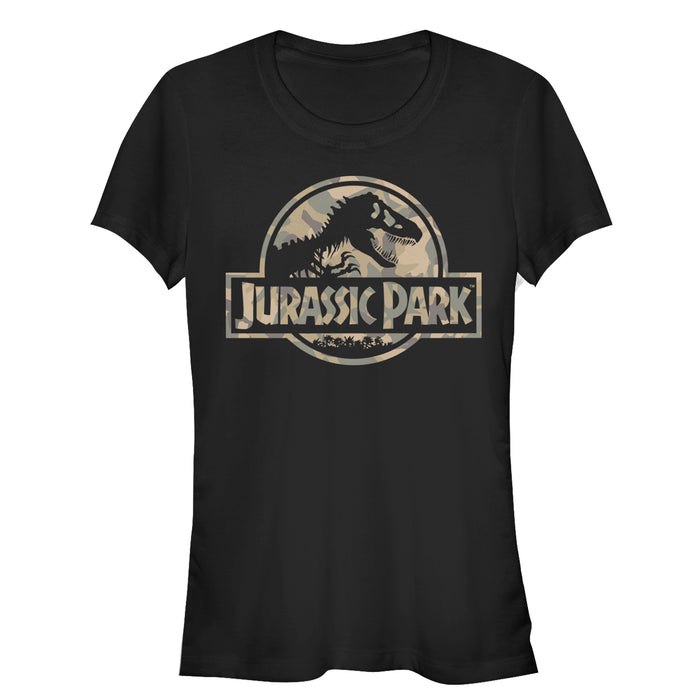 fifth sun Junior's Jurassic Park Camo Logo T-Shirt