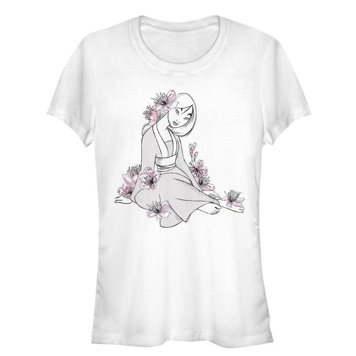 fifth sun Junior's Mulan Floral Pose T-Shirt