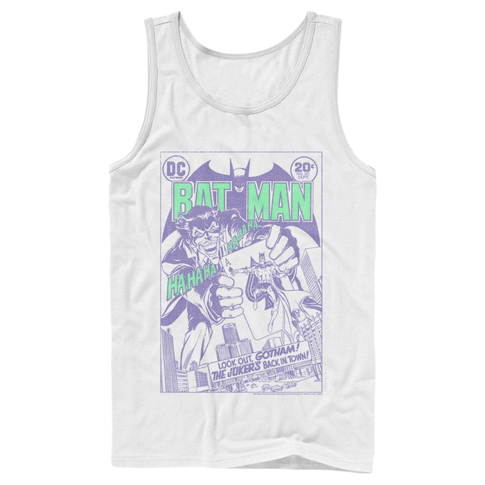 fifth sun Men's Batman Joker Back in Town Tank Top