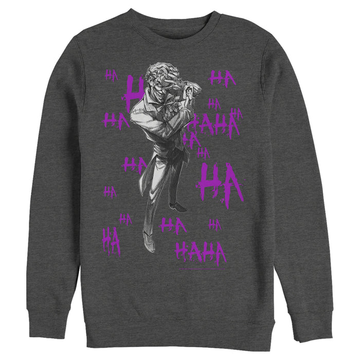 Fifth Sun Men's Batman Joker Ha Ha Sweatshirt