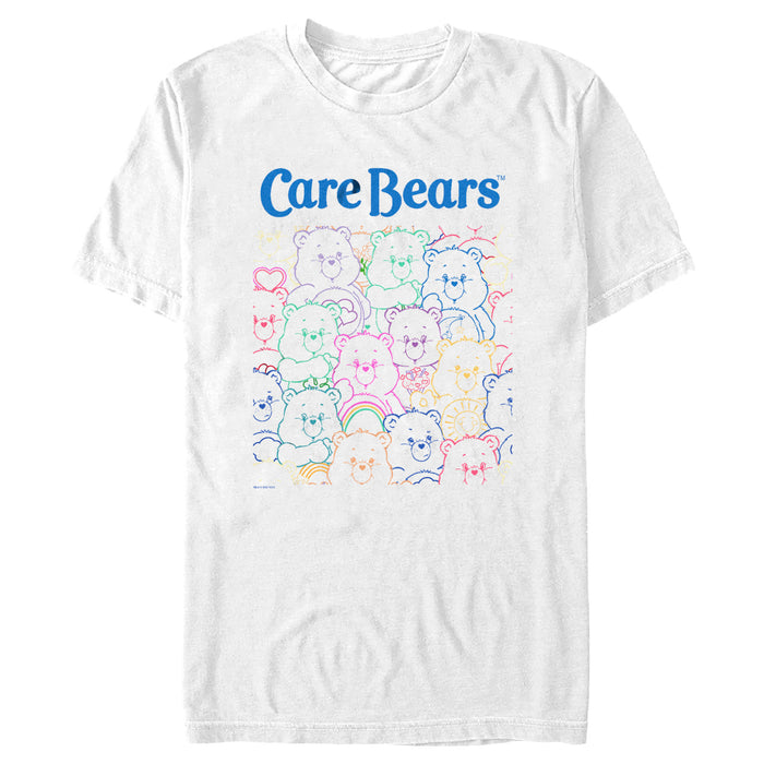 fifth sun Men's Care Bears Bear Outlines T-Shirt