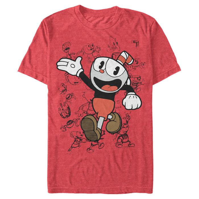 Fifth Sun Men's Cuphead Sketch Parade T-Shirt