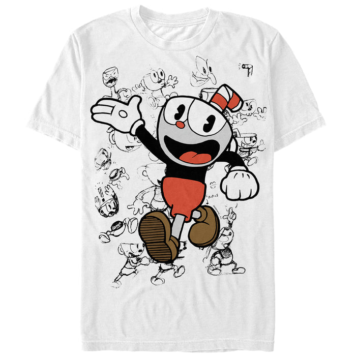 fifth sun Men's Cuphead Sketch Parade T-Shirt