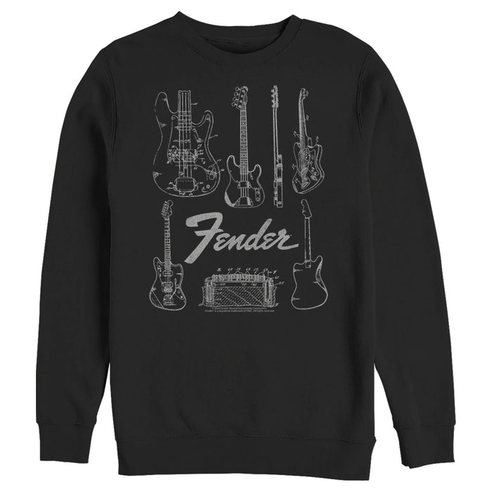 fifth sun Men's Fender Guitar Chart Sweatshirt