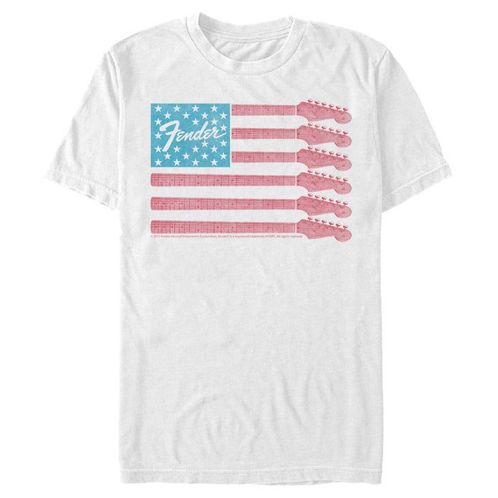 fifth sun Men's Fender Guitar Flag Logo T-Shirt