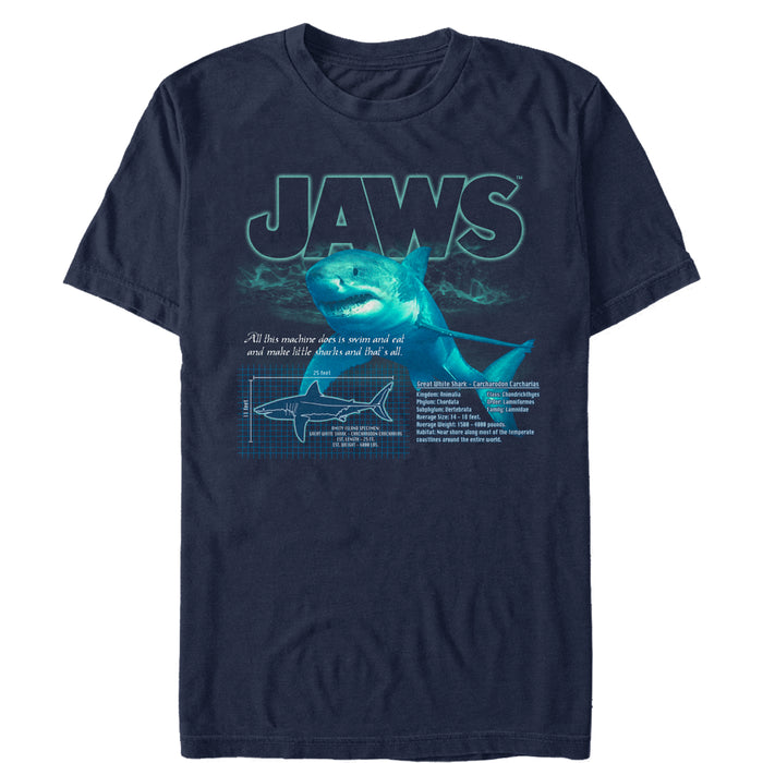 fifth sun Men's Jaws Shark Blueprint T-Shirt
