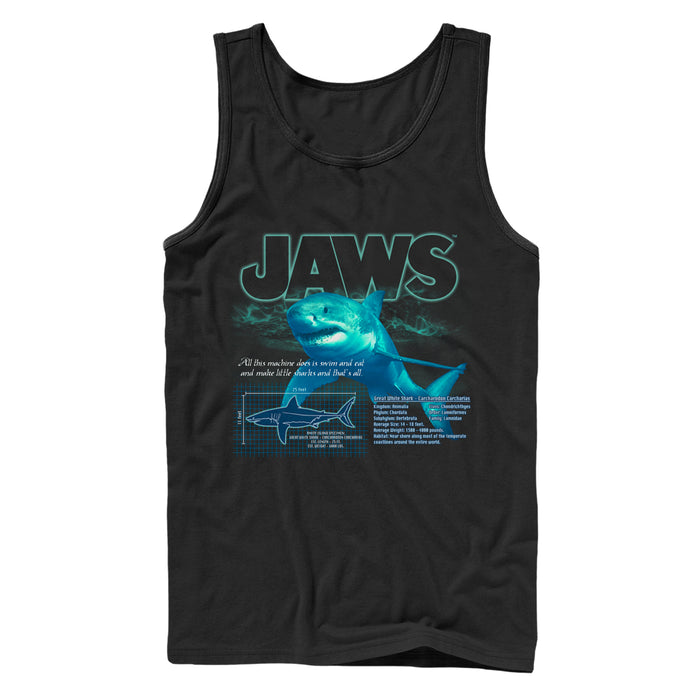 fifth sun Men's Jaws Shark Blueprint Tank Top
