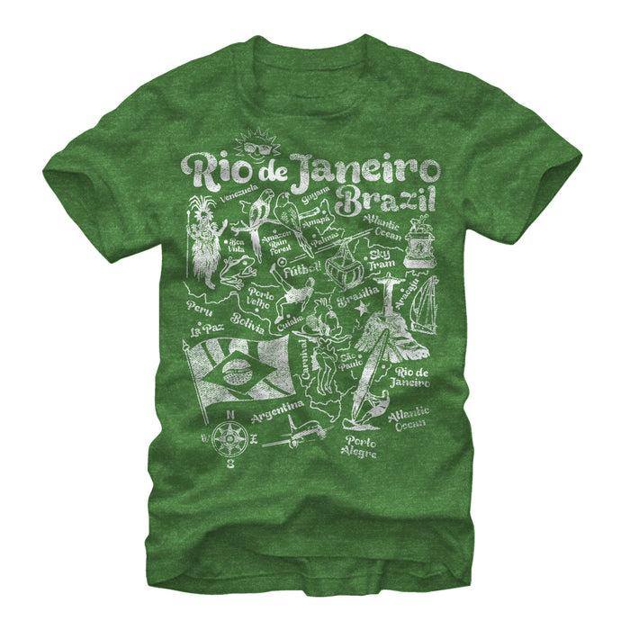 fifth sun Men's Lost Gods Map of Brazil T-Shirt