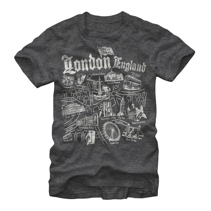 fifth sun Men's Lost Gods Map of London T-Shirt