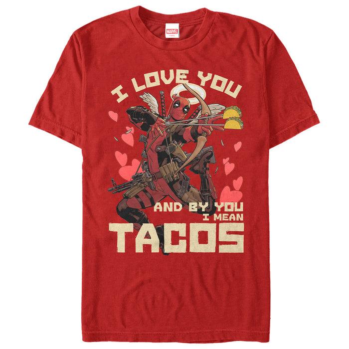 fifth sun Men's Marvel Deadpool Taco Cupid T-Shirt