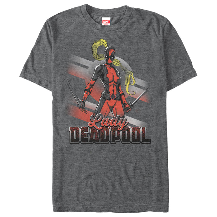 fifth sun Men's Marvel Lady Deadpool T-Shirt