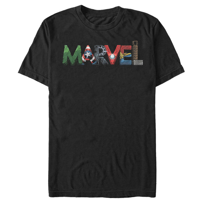 Fifth Sun Men's Marvel Logo Hero Font T-Shirt