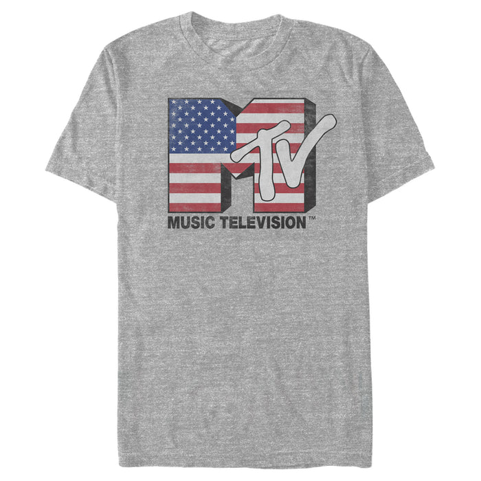 fifth sun Men's MTV 3D Flag Logo T-Shirt