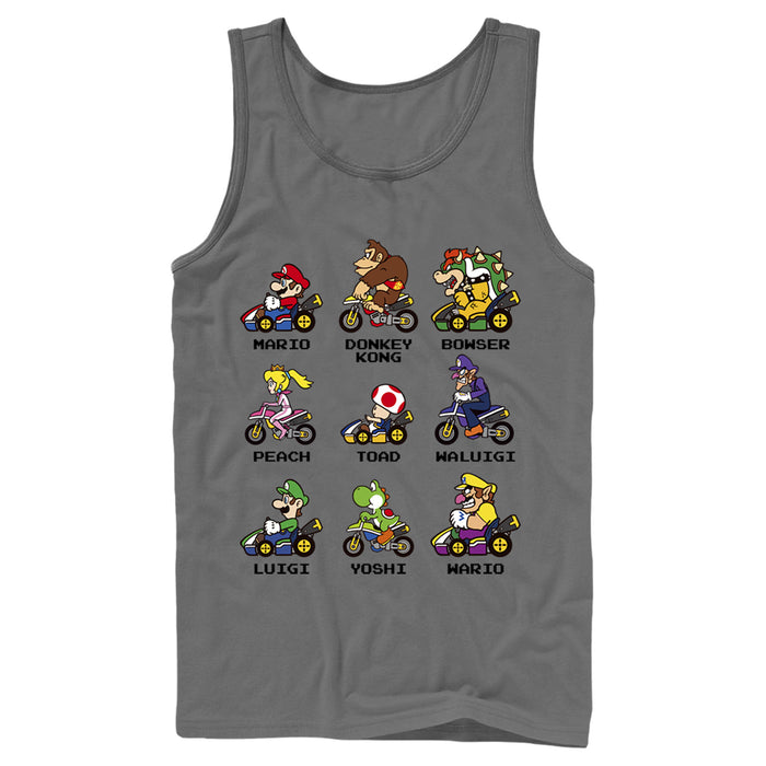 fifth sun Men's Nintendo Mario Kart Cast Tank Top