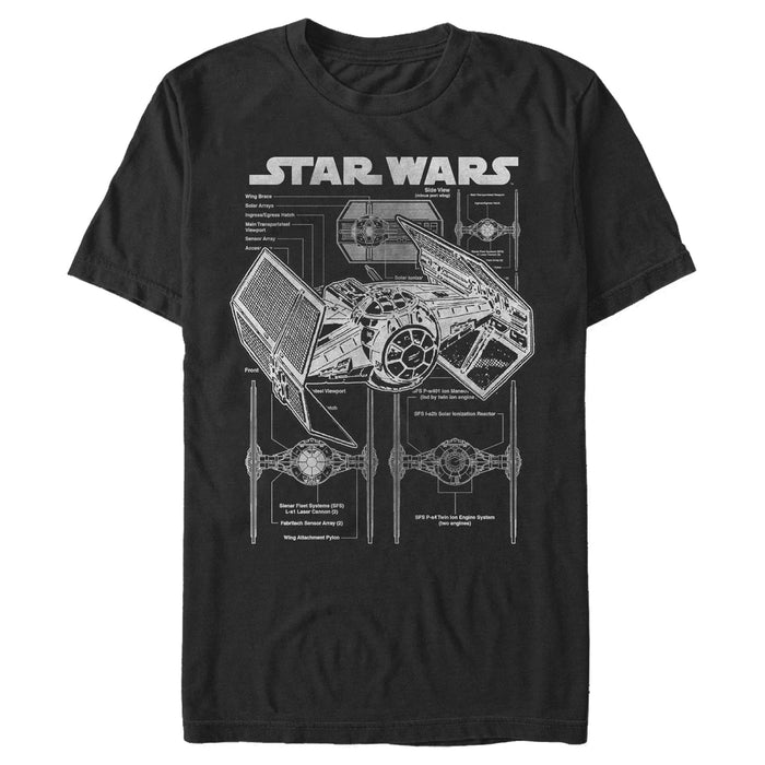 fifth sun Men's Star Wars TIE Fighterprint T-Shirt