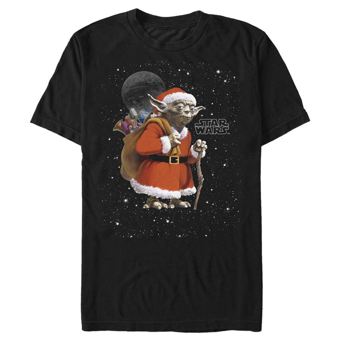 fifth sun Men's Star Wars Yoda Santa Claus T-Shirt