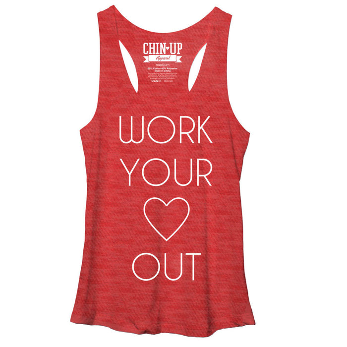 fifth sun Women's CHIN UP Heart Racerback Tank Top