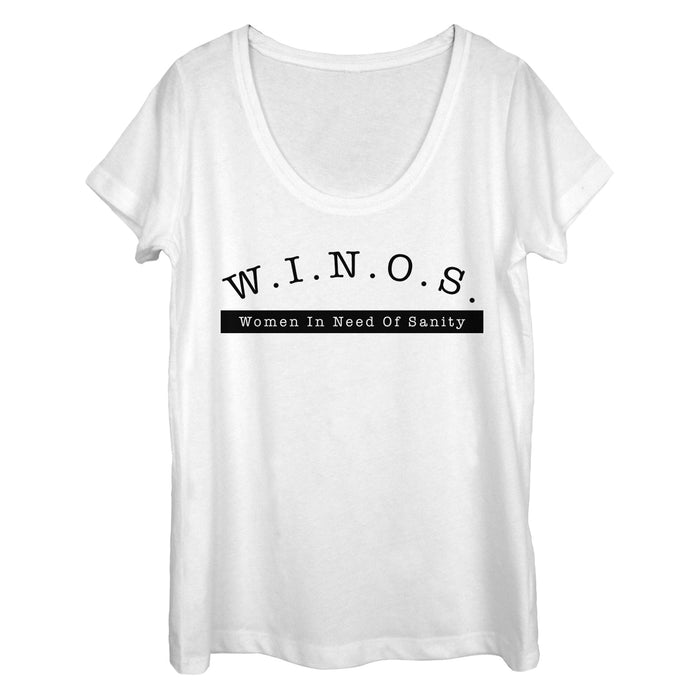 fifth sun Women's CHIN UP Winos Help Scoop Neck