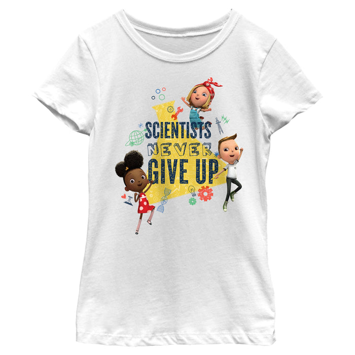 fifth sun Girl's Ada Twist Scientist Never Give Up T-Shirt
