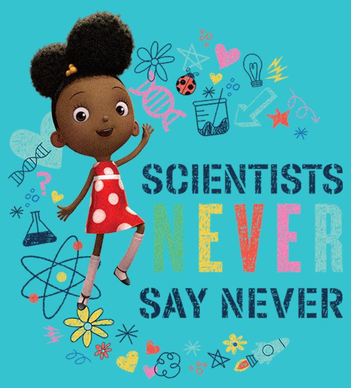 Fifth Sun Girl's Ada Twist Scientist Never Say Never T-Shirt