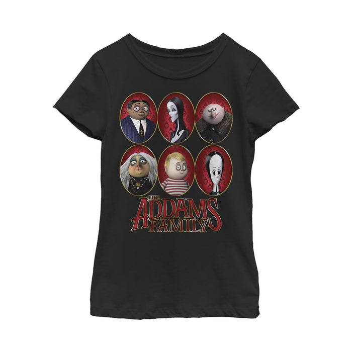 fifth sun Girl's Addams Family Portrait Panels T-Shirt